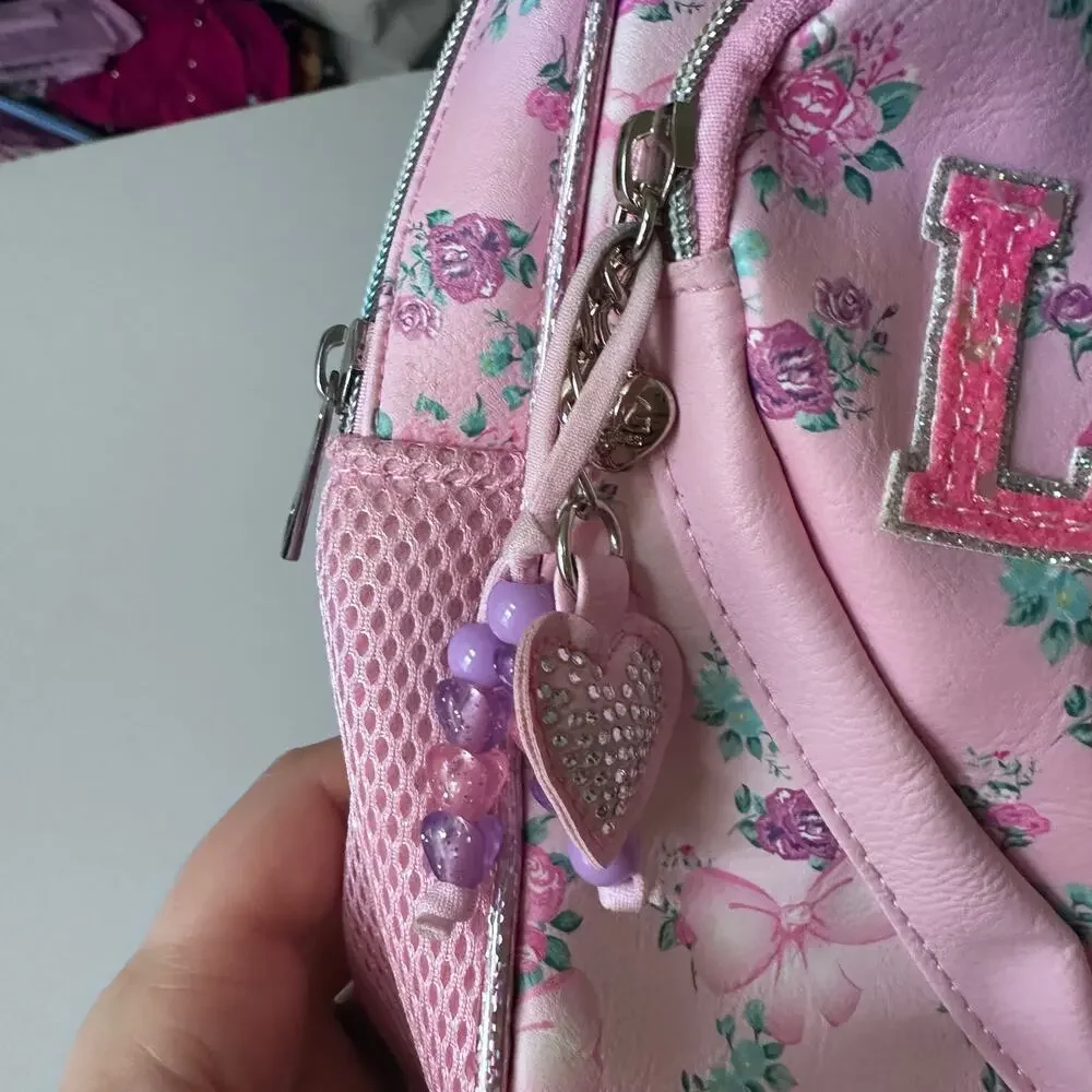 OMG ACCESSORIES Kids' Love Bow Print Mini Backpack In Cotton Candy